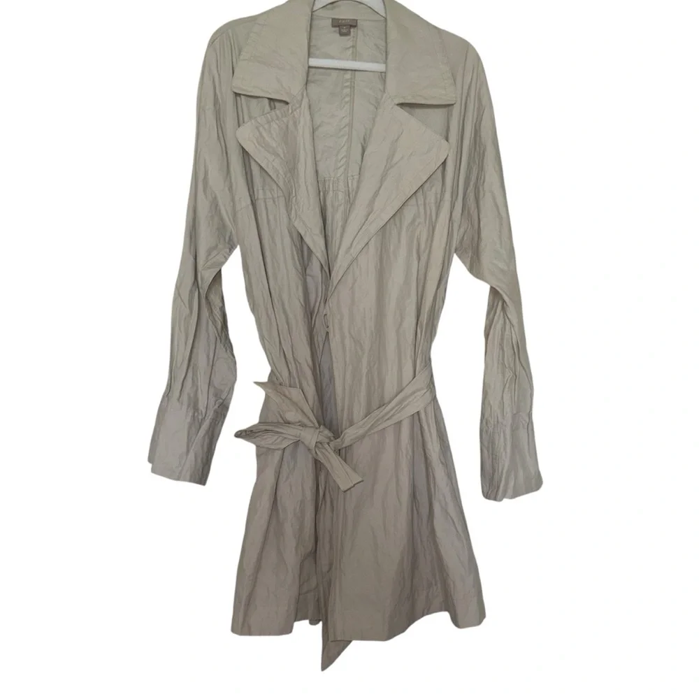 J Jill Rain Trench Crinkle Coat Sz M